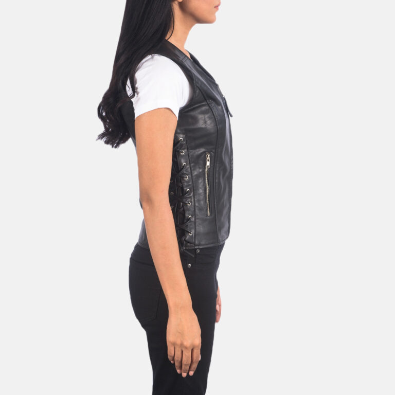 Womens Vanda Black Leather Biker Vest_5542 copy-9-1623150292329
